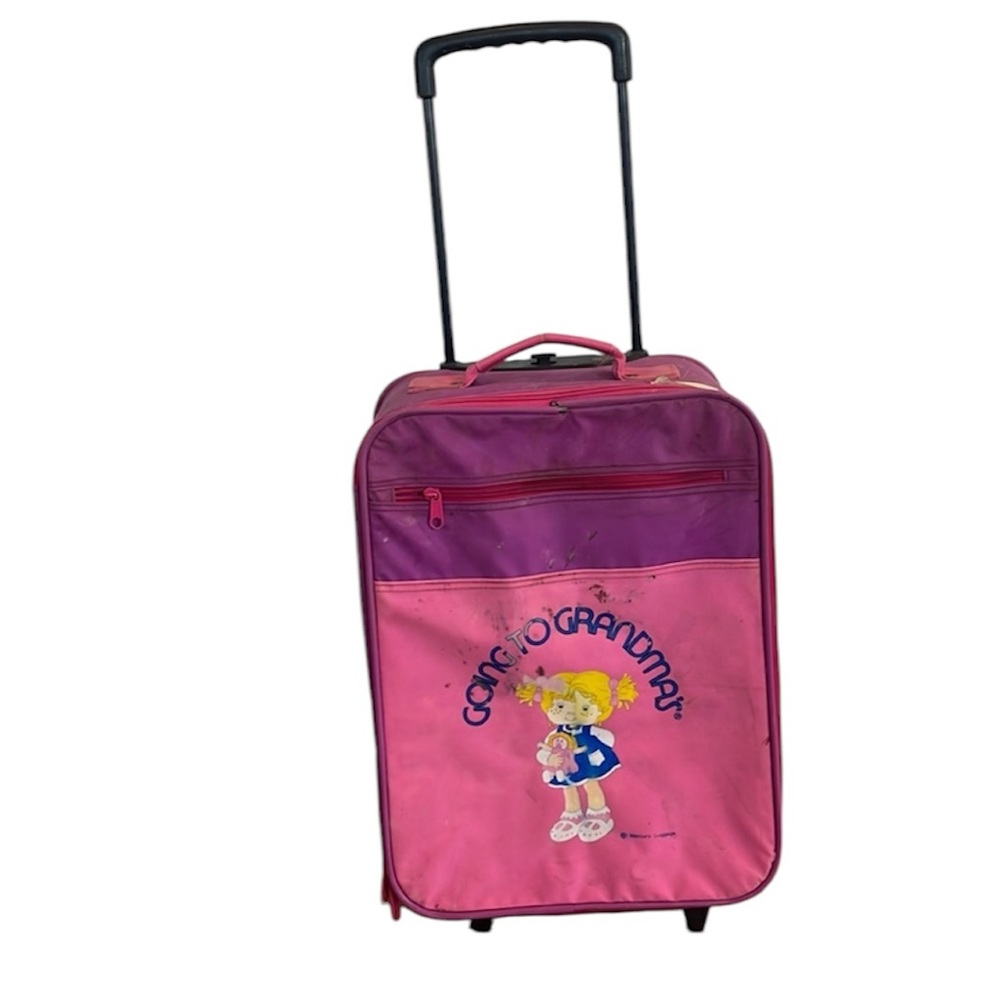 Vintage 1980’s Going to grandmas rolling backpack suitcase